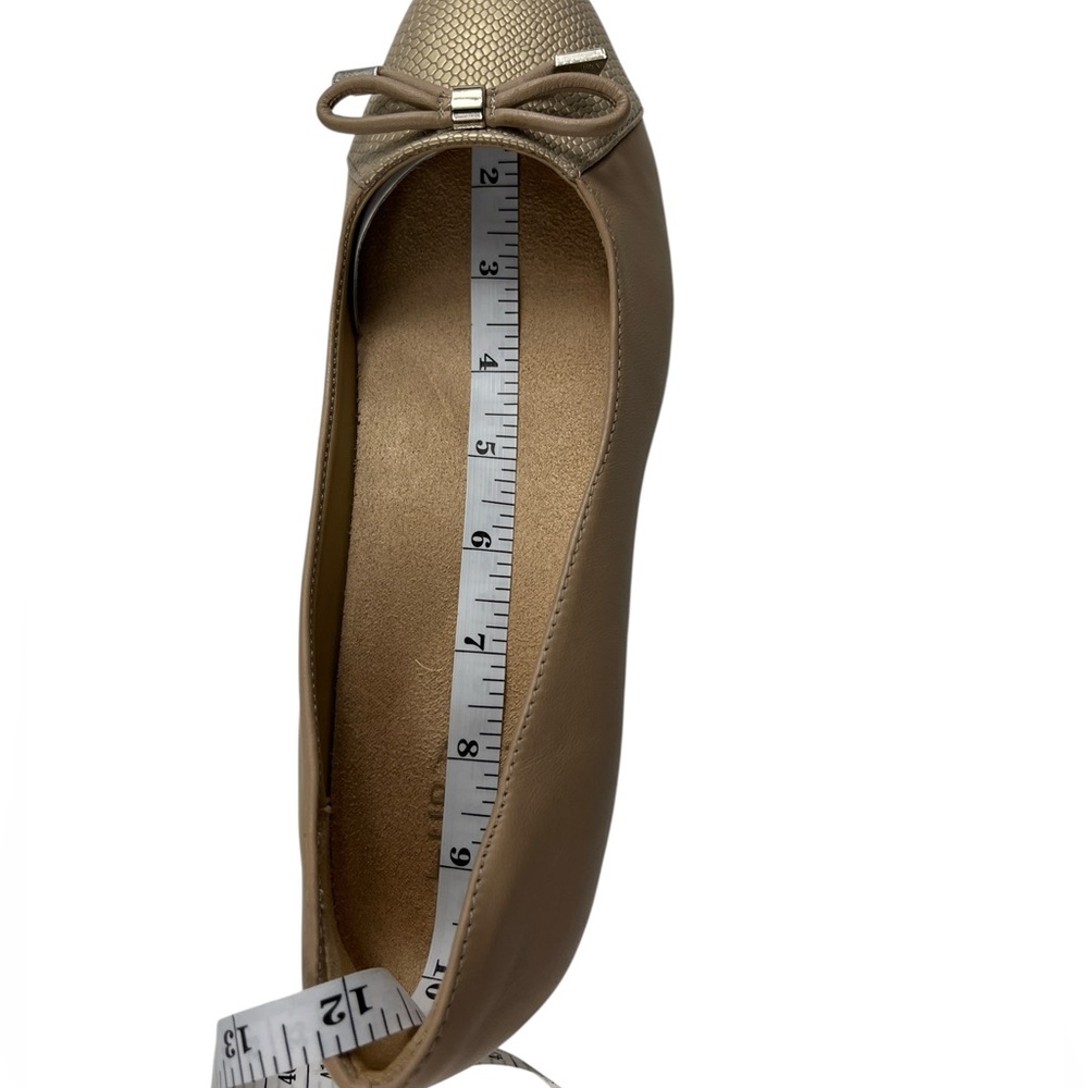 Naturalizer Gertie Ballet Flats Shoes Size 8.5 W Embossed Leather Taupe - Picture 14 of 16
